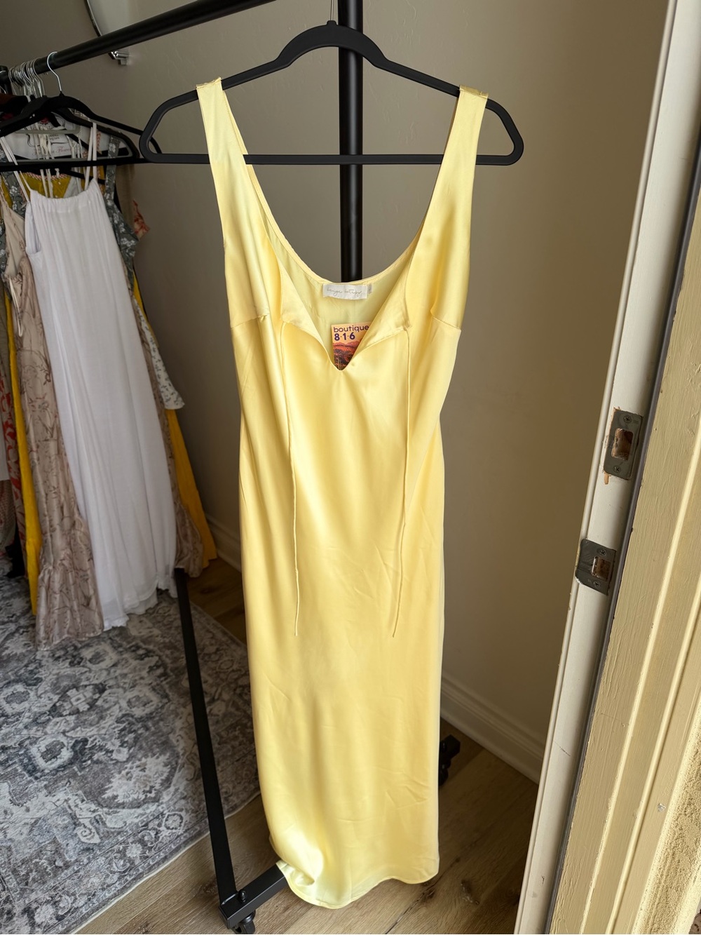Yellow Slip Midi Dress - Unbranded